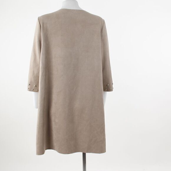 Vince Camuto Plus Size Faux-Suede Studded Dress in Latte - Picture 3 of 5